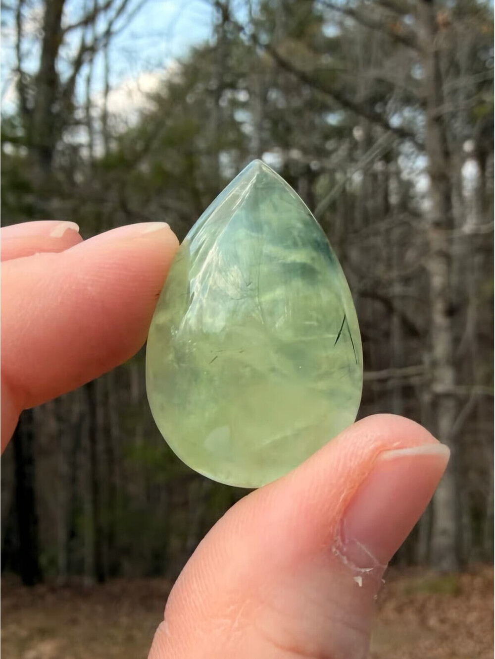 Green Prehnite Mineral Pendant - Crystals